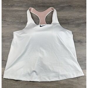 Nike Sports Bra Tank 3XL White Padded Support Athletic Workout DV9897